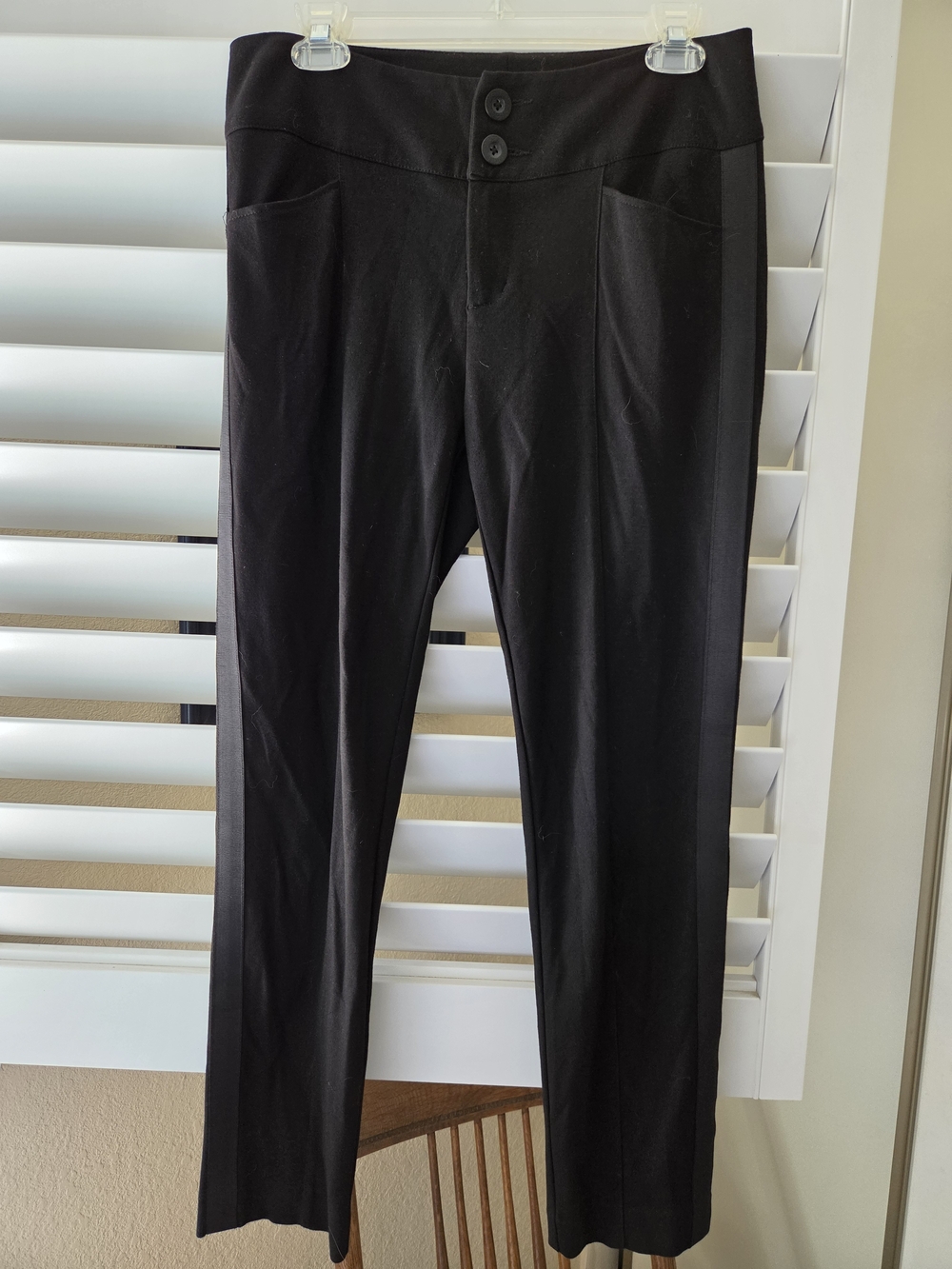 CAbi Black Tuxedo Legging With Ribbon Detail Dress Pants